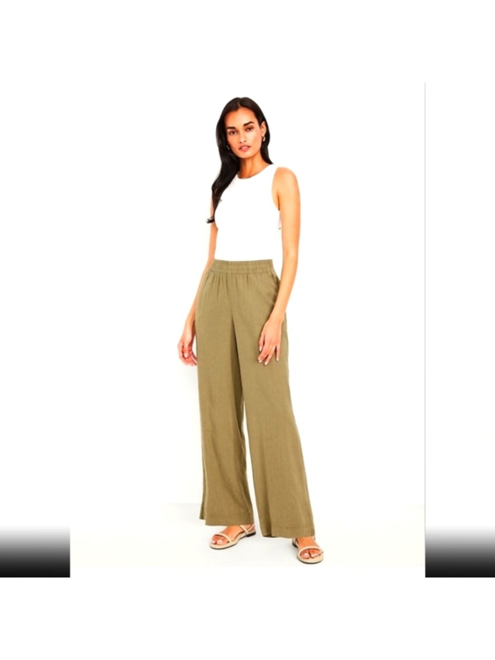 Old Navy Super Wide Leg Linen Blend Pants